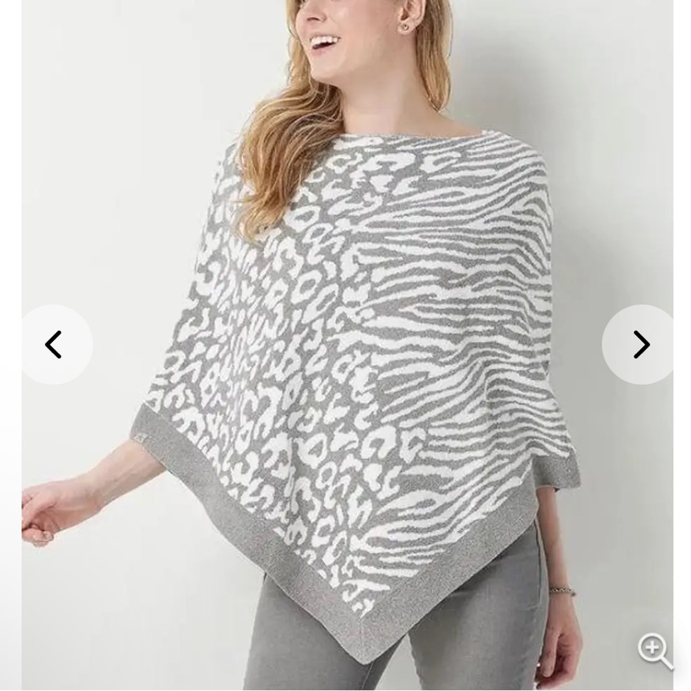 Barefoot Dreams Cozychic Ultralite Ocean animal print Breeze Poncho OSFM
